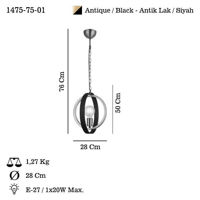 Opviq Candelabro de Metal Tado - 75-01 en Antigüedad y Marrón